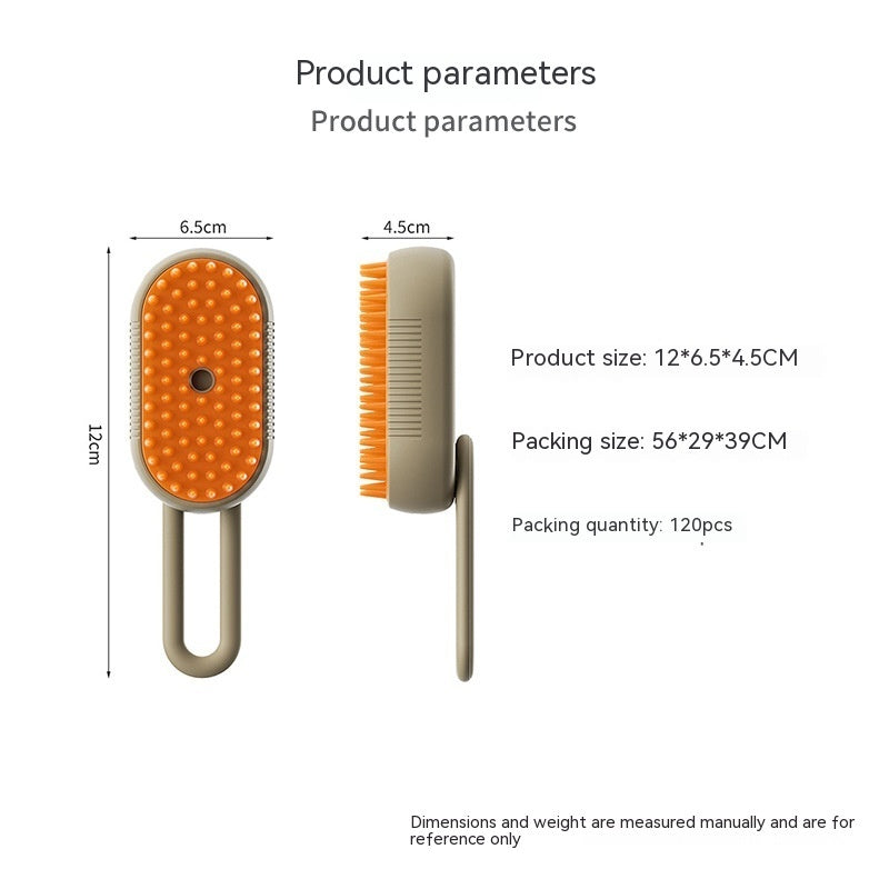 3‑in‑1 Electric Steam Pet Grooming Brush