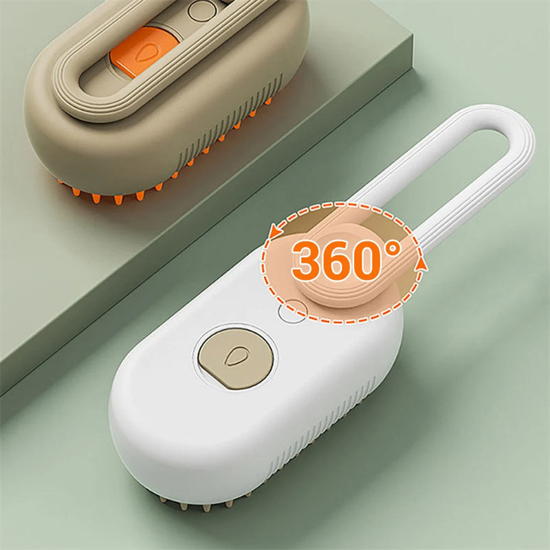 3‑in‑1 Electric Steam Pet Grooming Brush